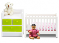 Кукольная мебель Кровать с пеленальным комодом