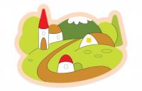 Декорация "Горная деревня" 116х76 см